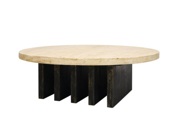 Coffee Table Round Natural/black base