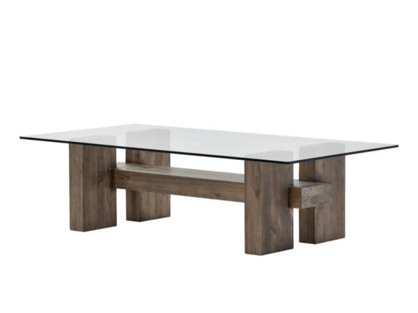 Coffee Table Glass Post Rail Style