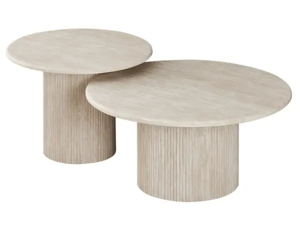 Coffee Table Set Travertine