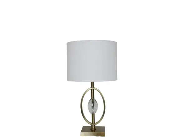 Table Lamp Circa White & Brass